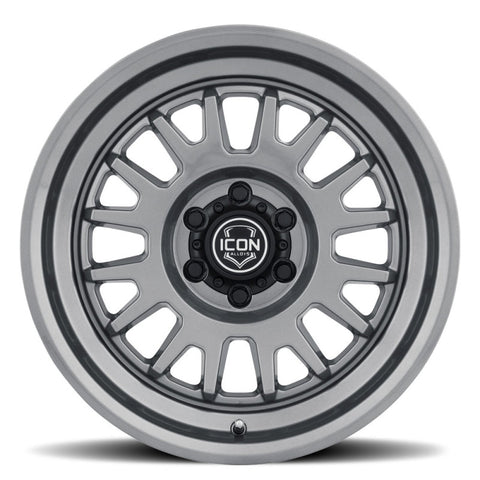 ICON Anza 17x8.5 6x5.5 0mm Offset 4.75in BS 106.1mm Hub Bore Gun Metal Wheel - 8217858347GM