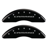 MGP 4 Caliper Covers Engraved Front Gen 5/Camaro Engraved Rear Gen 5/SS Black finish silver ch - 14241SCS5BK