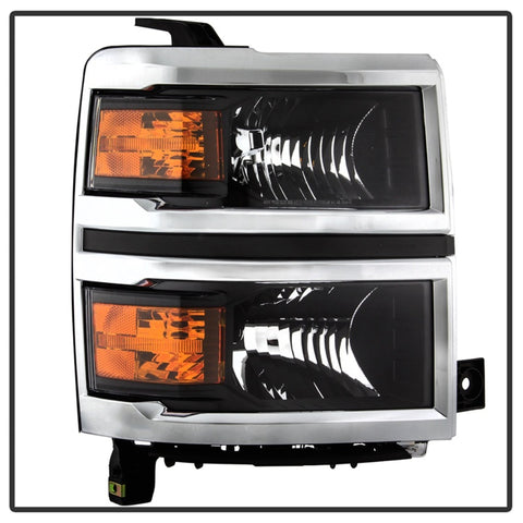 xTune 14-15 Chevy Silverado 1500 (New Body) OEM Style Headlights w/Trim - Blk (HD-JH-CS14-CC-BK) - 9042447