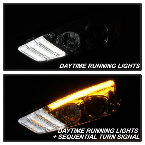 Spyder 15-18 Ford Focus Projector Headlights - Seq Turn Light Bar - Chrome PRO-YD-FF15-LBSEQ-C - 5086457