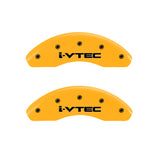 MGP 4 Caliper Covers Engraved Front & Rear i-Vtec Yellow finish black ch - 20205SIVTYL