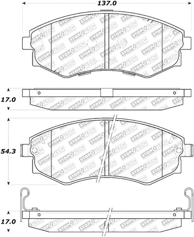 StopTech Street Select Brake Pads - Rear - 305.07000