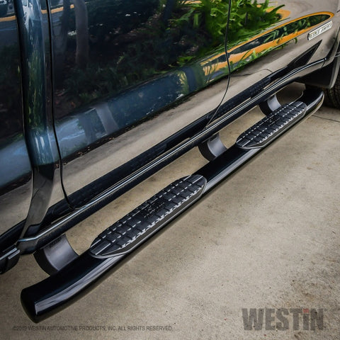 Westin 19-20 Chevrolet Silverado/GMC Sierra 1500 Double Cab PRO TRAXX 5 Oval Nerf Step Bars - Black - 21-54125