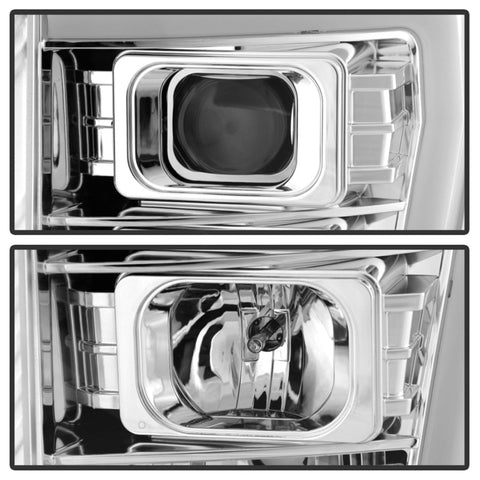 Spyder 11-16 Ford F-250/F-350 V2 Projector Headlights - Light Bar DRL - Chrome PRO-YD-FS11V2-LB-C - 5084705