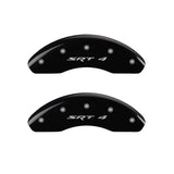 MGP 4 Caliper Covers Engraved Front & Rear SRT4 Black finish silver ch - 12127SSR4BK