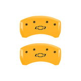 MGP 4 Caliper Covers Engraved Front & Rear Bowtie Yellow finish black ch - 14235SBOWYL