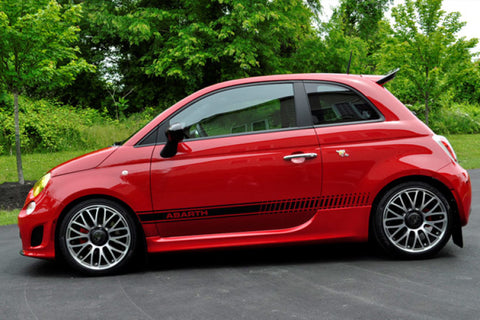 Rally Armor 2012-18 Fiat 500 (Pop/Sport/Lounge/Abarth) Red Mud Flap w/ White Logo - MF25-UR-RD/WH