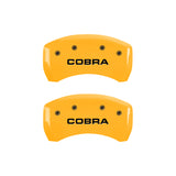 MGP 4 Caliper Covers Engraved Front & Rear Cobra Yellow Finish Black Char 2006 Ford Mustang - 10197SCOBYL