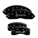 MGP 4 Caliper Covers Engraved Front Lincoln Engraved Rear MKZ Black finish silver ch - 36008SLCZBK