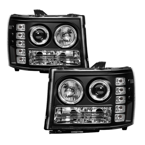 Spyder GMC Sierra 1500/GMC Sierra Denali 08-13 Projector LED Halo- LED Blk PRO-YD-GS07-HL-BK - 5010605