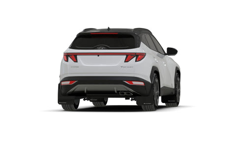 Rally Armor 2022 Hyundai Tucson Black UR Mud Flap w/ Grey Logo - MF75-UR-BLK-GRY