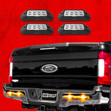 XK Glow Strobe Pod Lights w/ Traffic Modes Ultra Bright LEDs Multiple Modes + Solid On - Amber 4pc - XK052001-4A