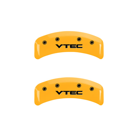 MGP 4 Caliper Covers Engraved Front & Rear Vtech Yellow Finish Black Char 2001 Acura TL - 39002SVTCYL