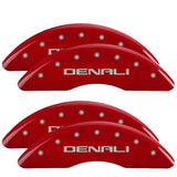 MGP 4 Caliper Covers Engraved Front & Rear Denali Red finish silver ch - 34003SDNLRD