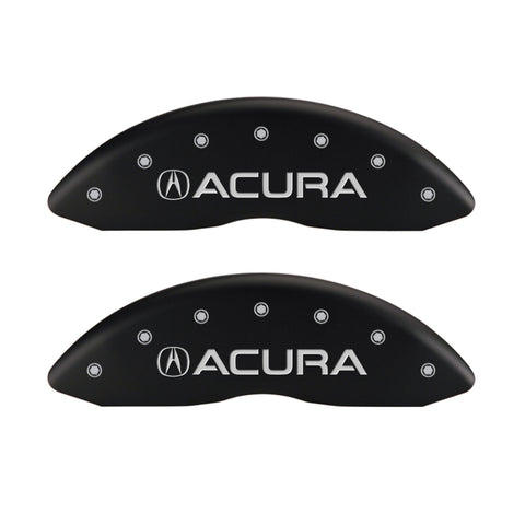 MGP 4 Caliper Covers Engraved Front & Rear Acura Red finish silver ch - 39015SACURD