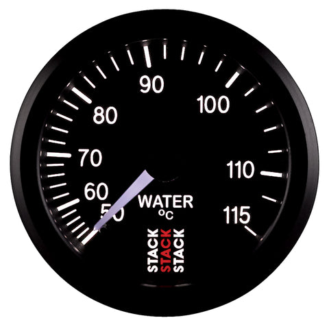 Autometer Stack Instruments 52mm 50-115 Celsius 3/8 BSPT (M) Mechanical Water Temp Gauge - Black - ST3107