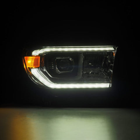 AlphaRex 07-13 Toyota Tundra / 08-17 Sequoia LUXX LED Proj HL Chrome w/Actv Light / Seq. Sig + DRL - 880824