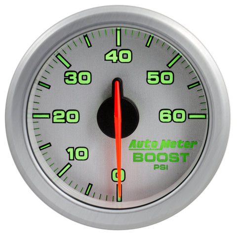 Autometer Airdrive 2-1/6in Boost Gauge 0-60 PSI - Silver - 9160-UL