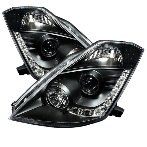 Spyder Nissan 350Z 03-05 Projector Headlights Xenon DRL Blk High H1 Lw D2R PRO-YD-N350Z02-HID-DRL-BK - 5032225