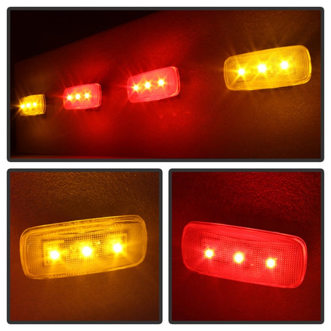 Xtune Dodge Ram 10-14 Dually 2 Red LED 2 Amber LED Fender Lights 4pcs Clear ACC-LED-DR10-FL-C - 9924774