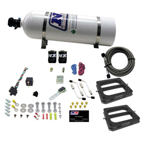 Nitrous Express Dual/Dominator/Gasoline Nitrous Kit (50-300HP) w/15lb Bottle - 30270-15