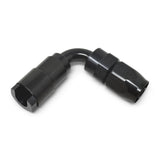 Russell Performance 3/8in SAE Quick Disc Female to -6 Hose Black 90 Degree Hose End - 611223