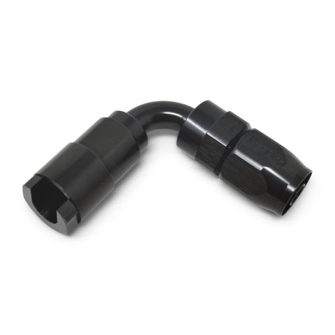 Russell Performance 3/8in SAE Quick Disc Female to -6 Hose Black 90 Degree Hose End - 611223