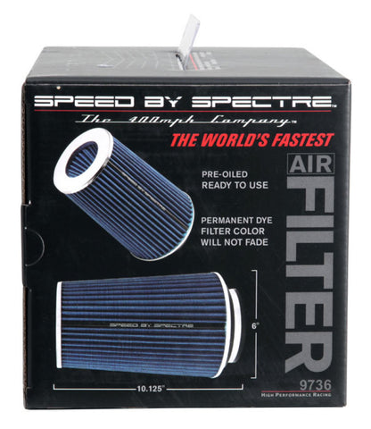 Spectre Adjustable Conical Air Filter 9-1/2in. Tall (Fits 3in. / 3-1/2in. / 4in. Tubes) - Blue - 9736