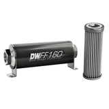DeatschWerks Stainless Steel 8AN 40 Micron Universal Inline Fuel Filter Housing Kit (160mm) - 8-03-160-040K