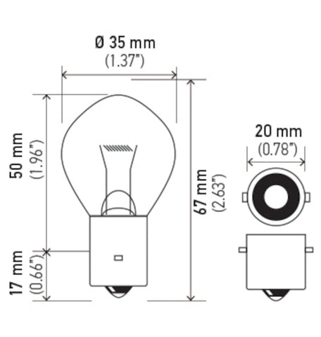 Hella Bulb 635 12V 35W Ba20S B11 F2 - 635