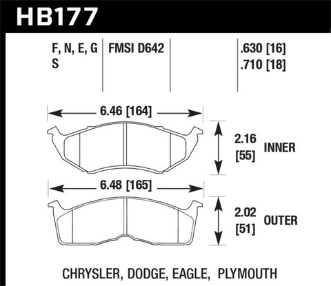 Hawk 95-97 Dodge Neon Blue 9012 Front Race Pads - HB177E.630