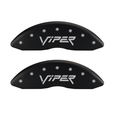 MGP 4 Caliper Covers Engraved Front & Rear Gen 2/Viper Red finish silver ch - 12203SVIPRD