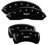 MGP 4 Caliper Covers Engraved Front & Rear MGP Black Finish Silver Char 2019 Chevrolet Blazer - 14255SMGPBK