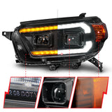 ANZO 10-13 Toyota 4Runner Projector Headlights - Black - 111602