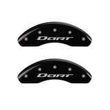 MGP 4 Caliper Covers Engraved Front & Rear With out stripes/Dart Black finish silver ch - 12199SDR1BK