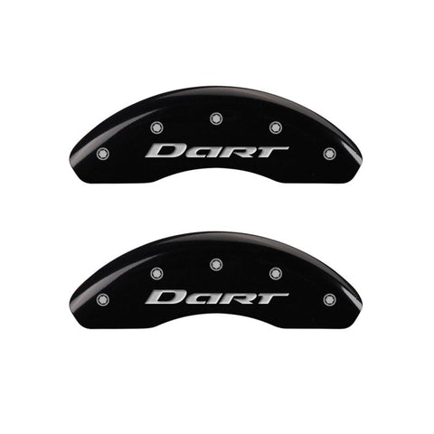 MGP 4 Caliper Covers Engraved Front & Rear With out stripes/Dart Black finish silver ch - 12199SDR1BK