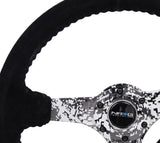 NRG Reinforced Steering Wheel (350mm / 3in. Deep) Blk Suede w/Hydrodipped Digi-Camo Spokes - RST-036DC-S