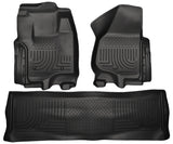 Husky Liners 2012.5 Ford SD Crew Cab WeatherBeater Combo Black Floor Liners (w/o Manual Trans Case) - 99711