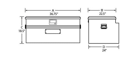 Tradesman Aluminum Flush Mount Truck Tool Box Full/Wide (36in.) - Black - 79436WB