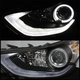 Spyder Hyundai Elantra 11-13 Projector Headlights LED Halo DRL Blk PRO-YD-HYELAN11-DRL-BK - 5073662