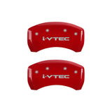 MGP 4 Caliper Covers Engraved Front & Rear i-Vtec Red finish silver ch - 39014SIVTRD