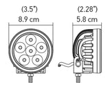 Hella Value Fit 90mm 6 LED Light - PED Off Road Spot Light - 357201001