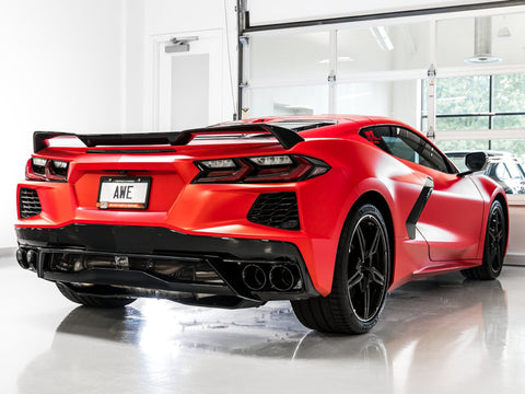 AWE Tuning 2020 Chevrolet Corvette (C8) Track Edition Exhaust - Quad Diamond Black Tips - 3020-43086