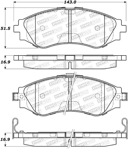 StopTech Street Brake Pads - 308.07970