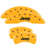 MGP 4 Caliper Covers Engraved Front & Rear JEEP Yellow finish black ch - 42012SJEPYL