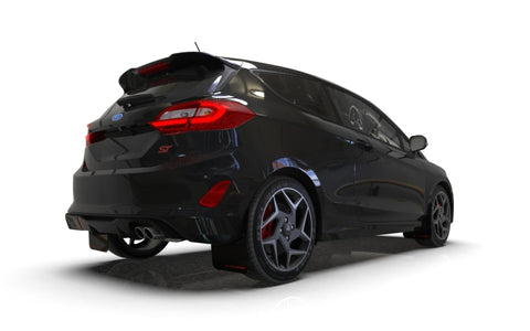 Rally Armor 18-22 Ford Fiesta ST MK8 Black UR Mud Flap w/ Red Logo - MF60-UR-BLK/RD