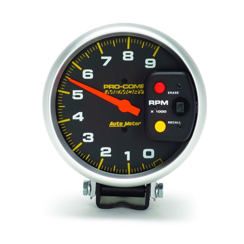 Autometer Pro-Comp 5in / 0-9K RPM / Pedestal w/Peak Memory Tachometer - 6809