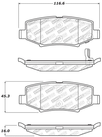 StopTech Street Select Brake Pads - Front - 305.12740