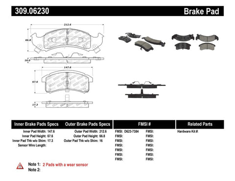 StopTech Performance Brake Pads - 309.06230