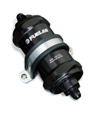 Fuelab 818 In-Line Fuel Filter Standard -6AN In/Out 40 Micron Stainless - Black - 81811-1